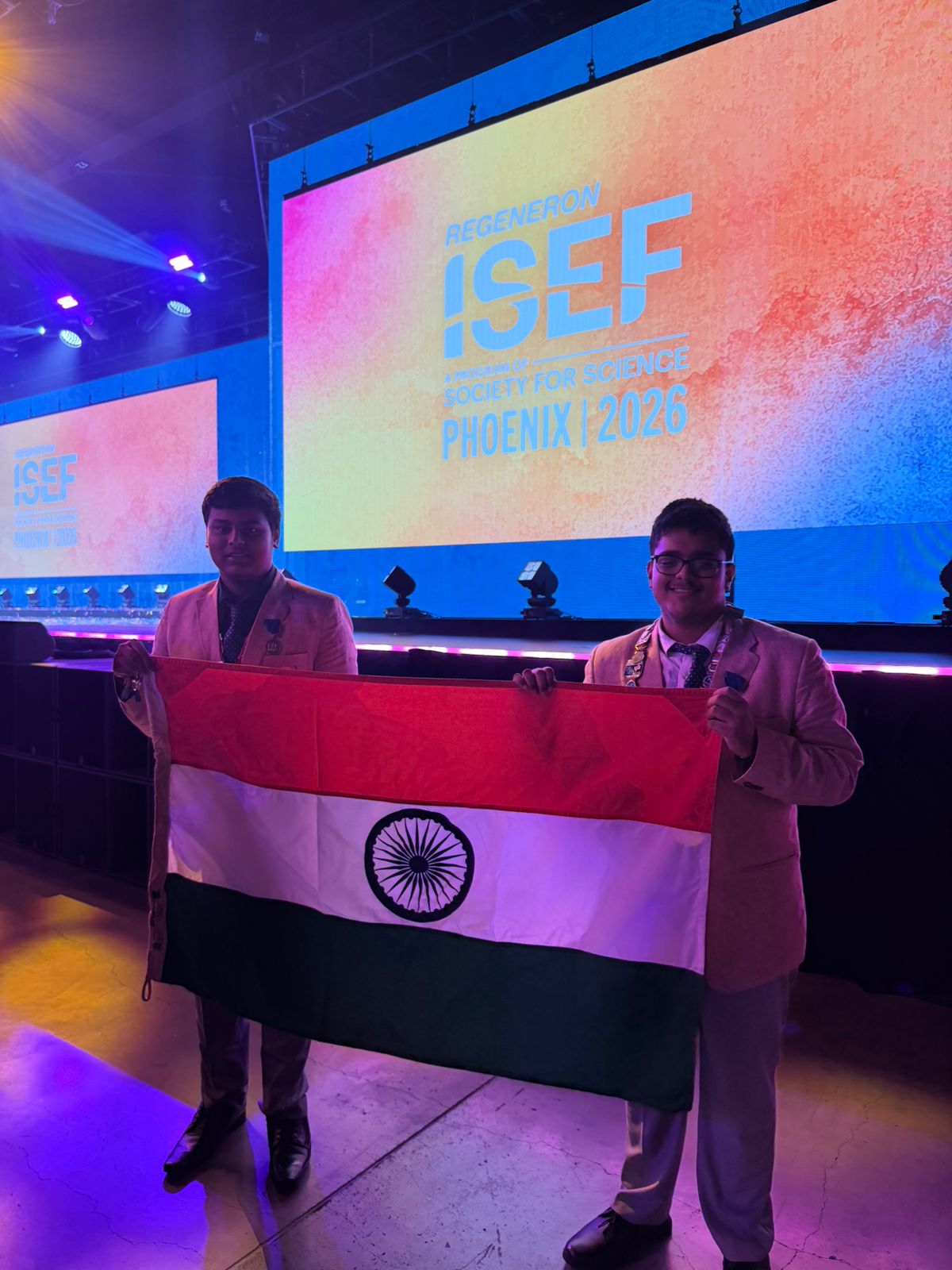 SeriScope team representing India at the Regeneron ISEF stage in Phoenix